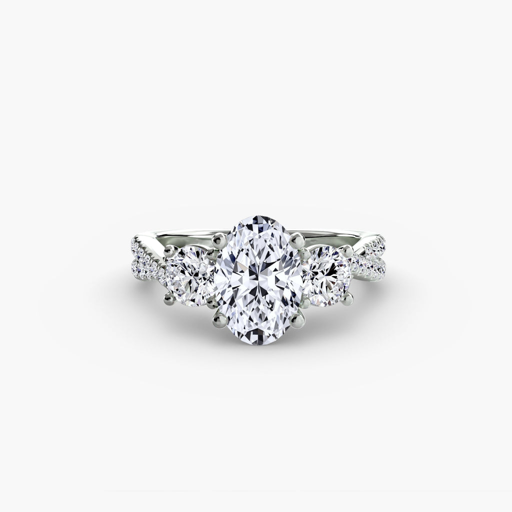 Three-Stone with Pavé Band 2 EclectiCarat