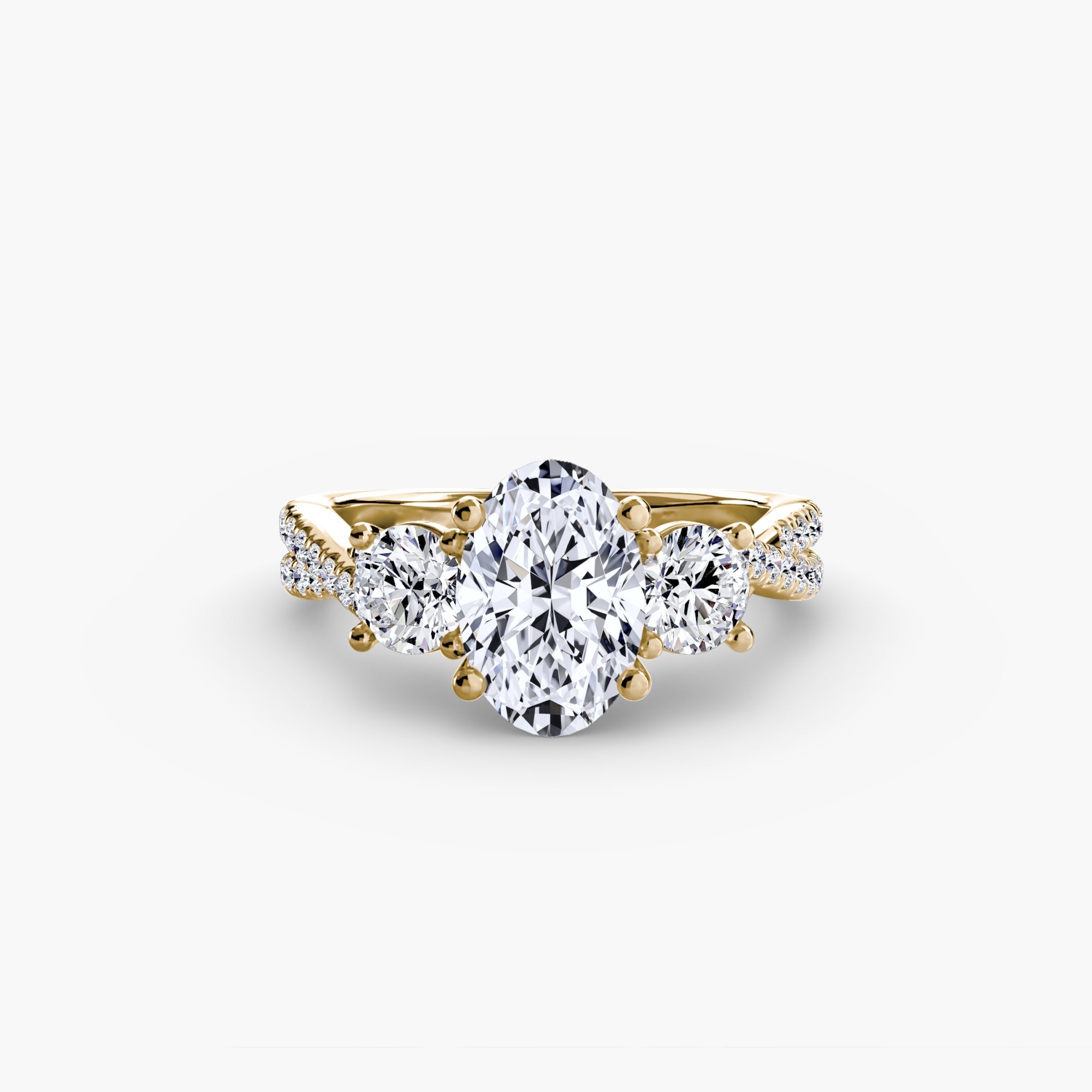 Three-Stone with Pavé Band 2 EclectiCarat
