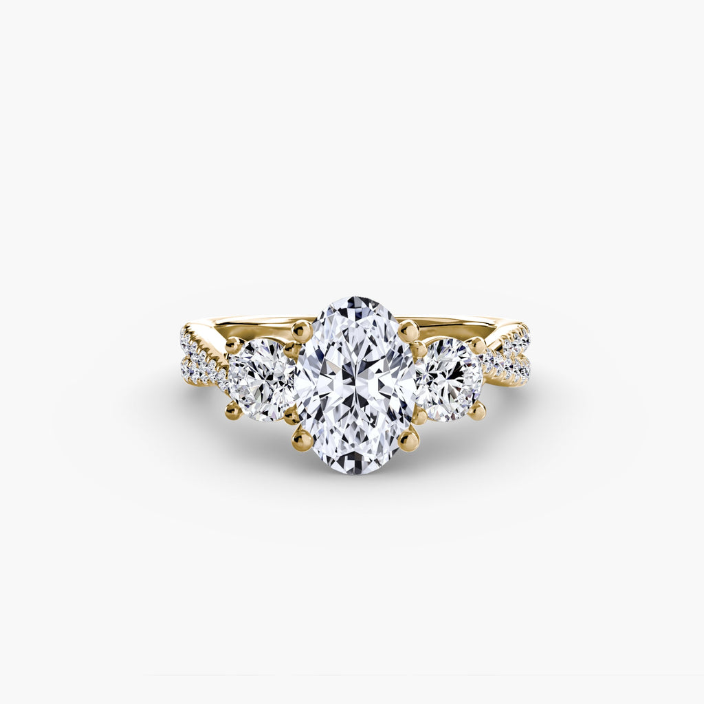 Three-Stone with Pavé Band 2 EclectiCarat