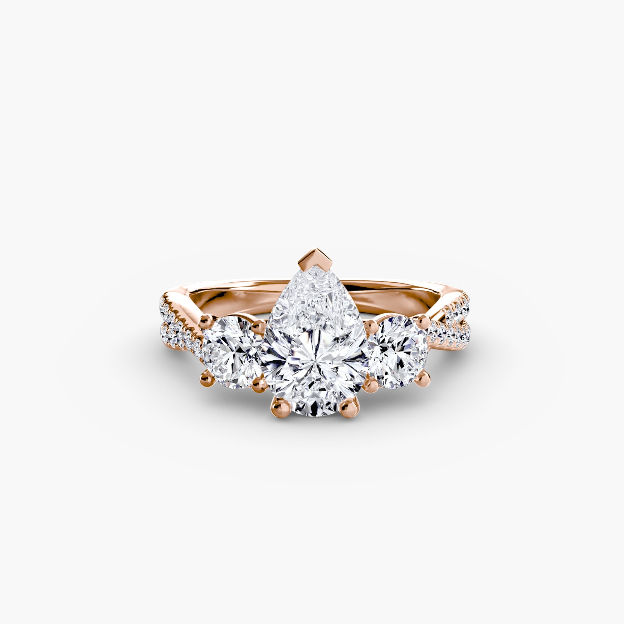 Three-Stone with Pavé Band 2 EclectiCarat