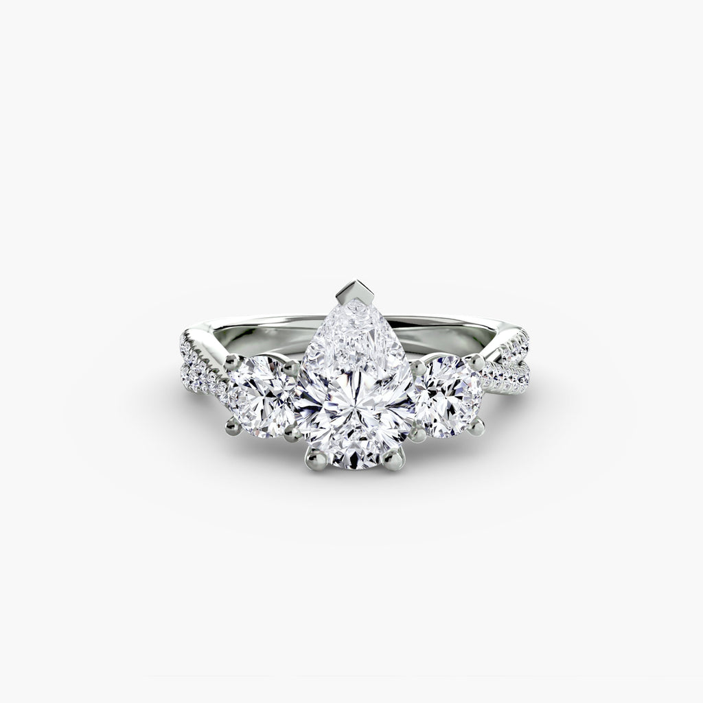 Three-Stone with Pavé Band 2 EclectiCarat