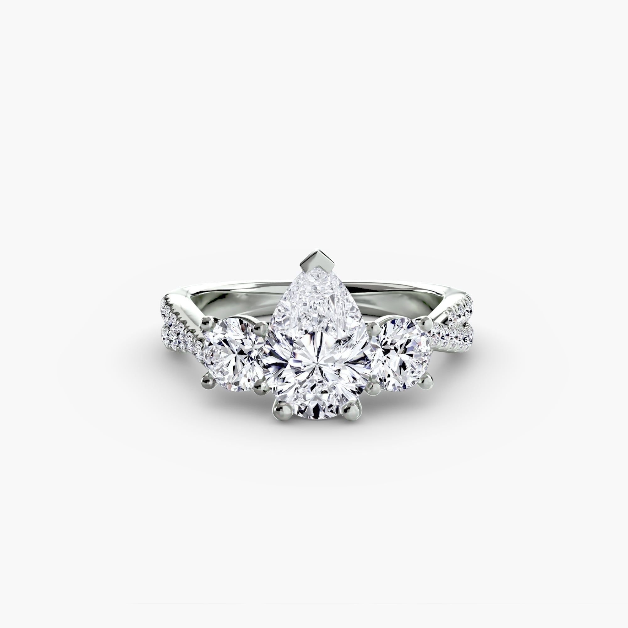 Three-Stone with Pavé Band 2 EclectiCarat