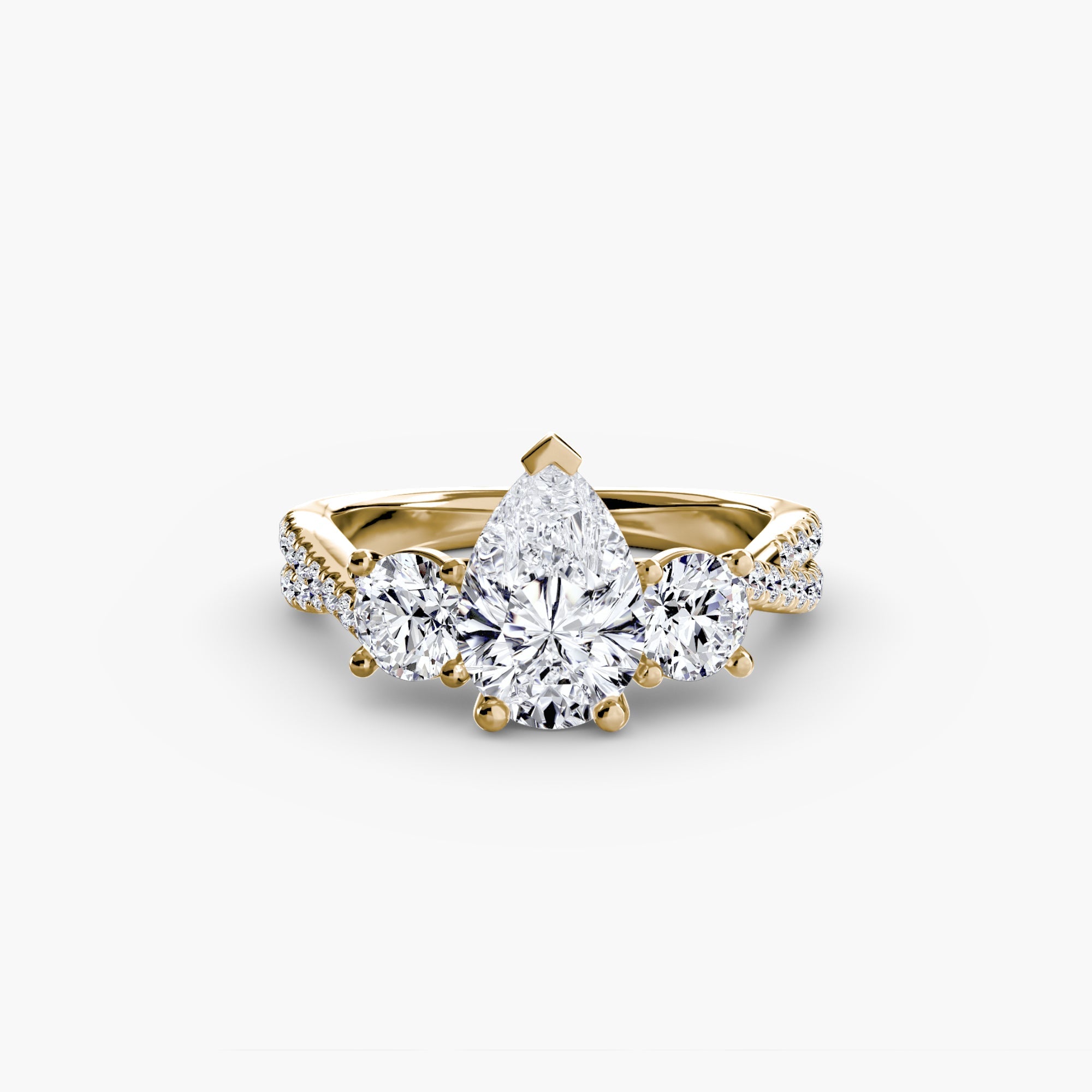 Three-Stone with Pavé Band 2 EclectiCarat