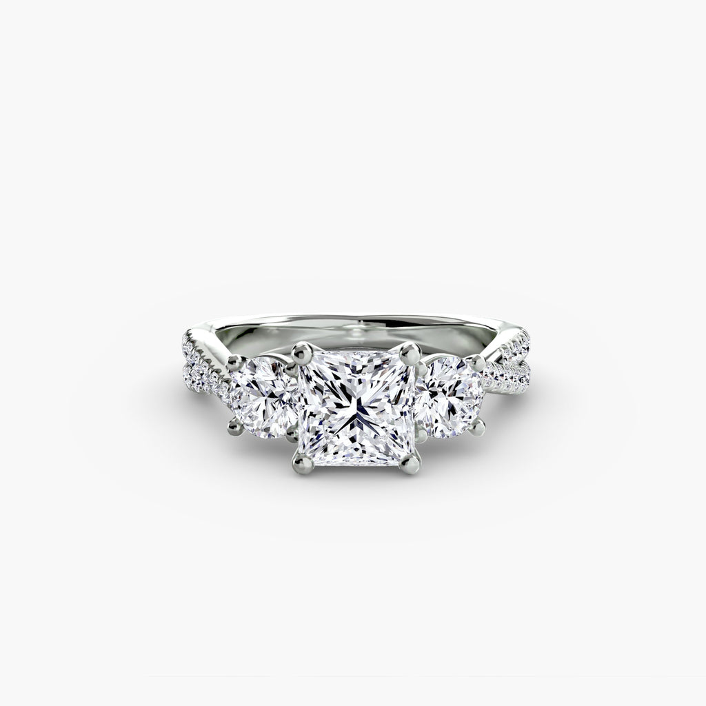 Three-Stone with Pavé Band 2 EclectiCarat