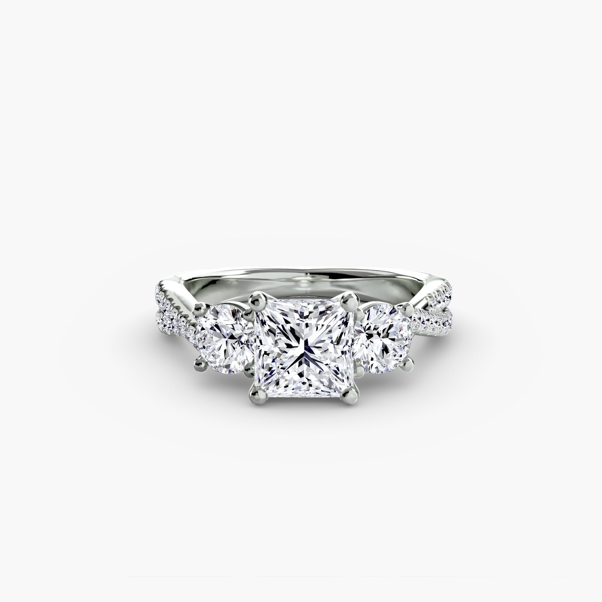 Three-Stone with Pavé Band 2 EclectiCarat