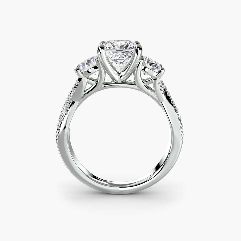 Three-Stone with Pavé Band 2 EclectiCarat
