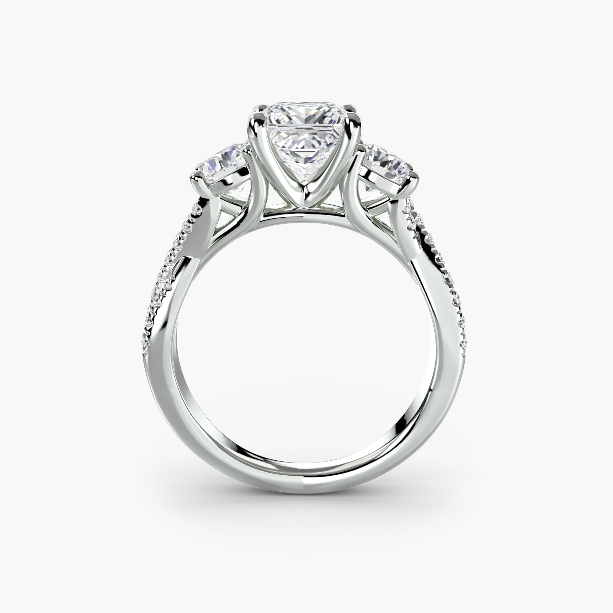 Three-Stone with Pavé Band 2 EclectiCarat