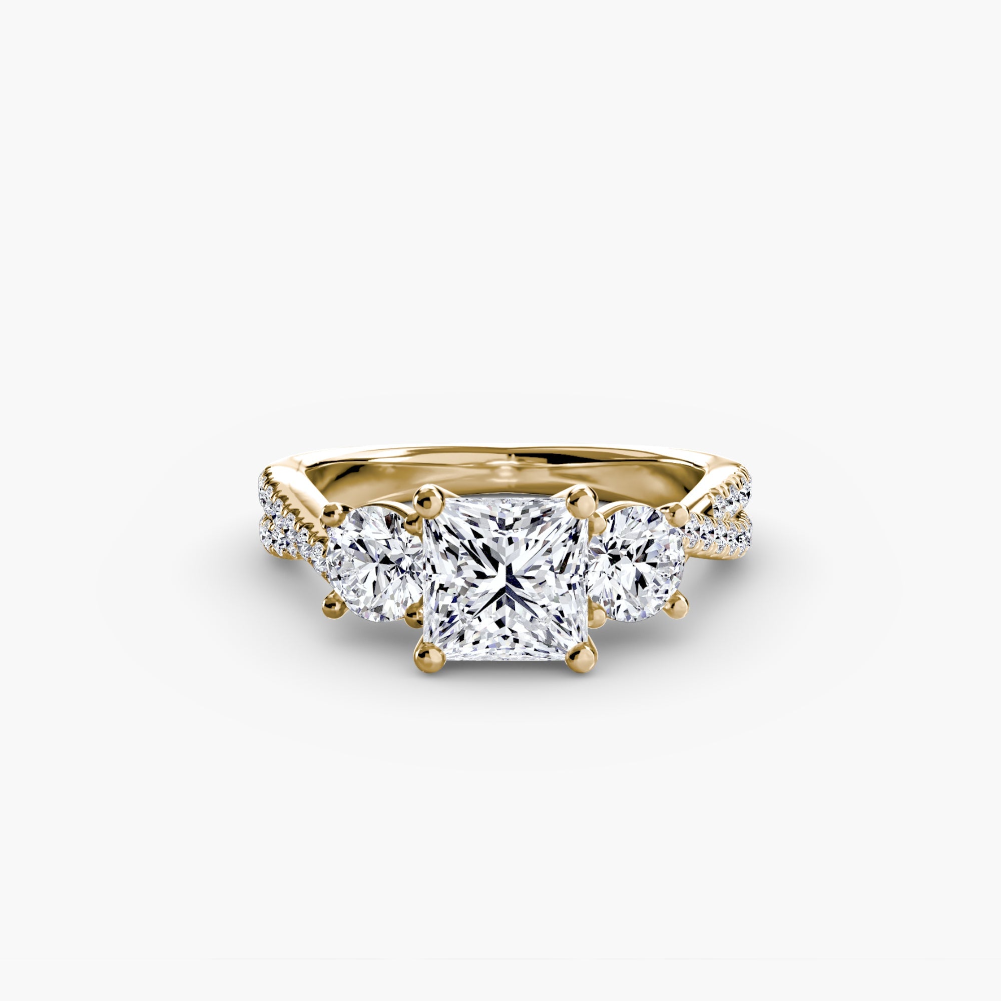 Three-Stone with Pavé Band 2 EclectiCarat