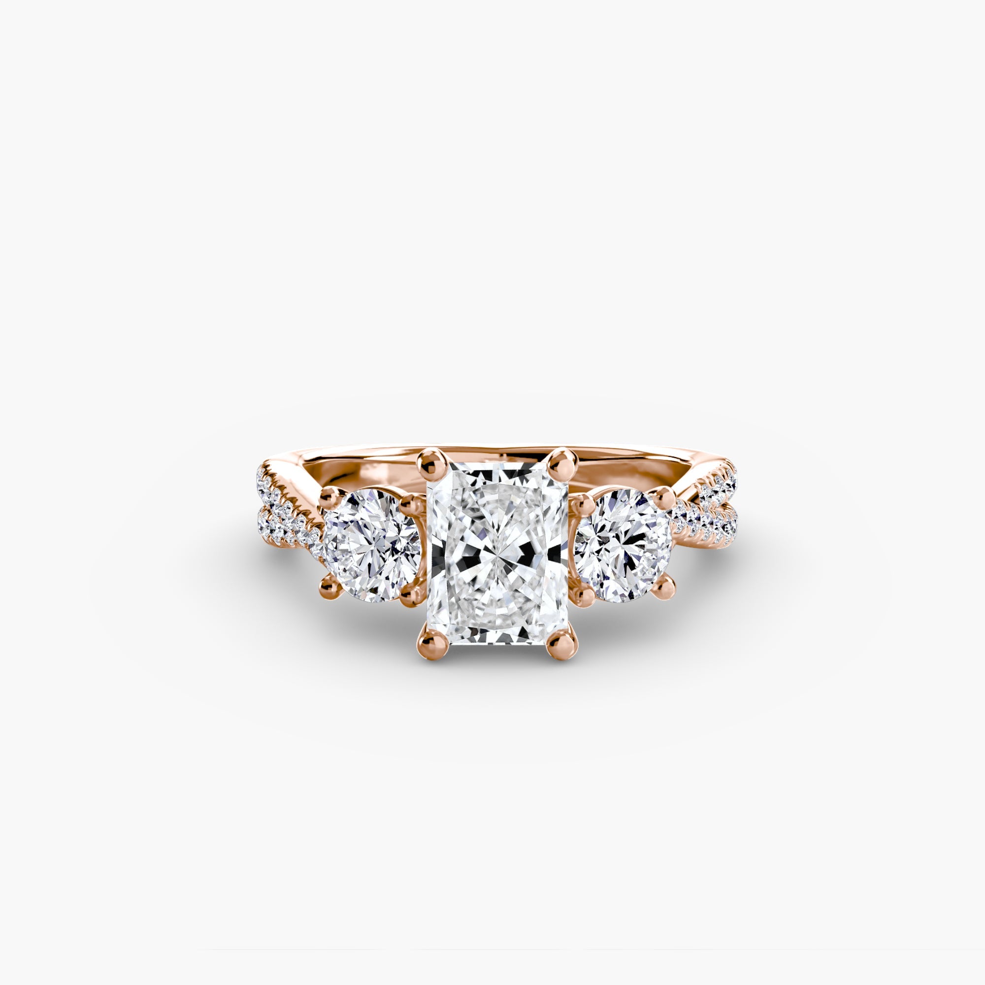 Three-Stone with Pavé Band 2 EclectiCarat