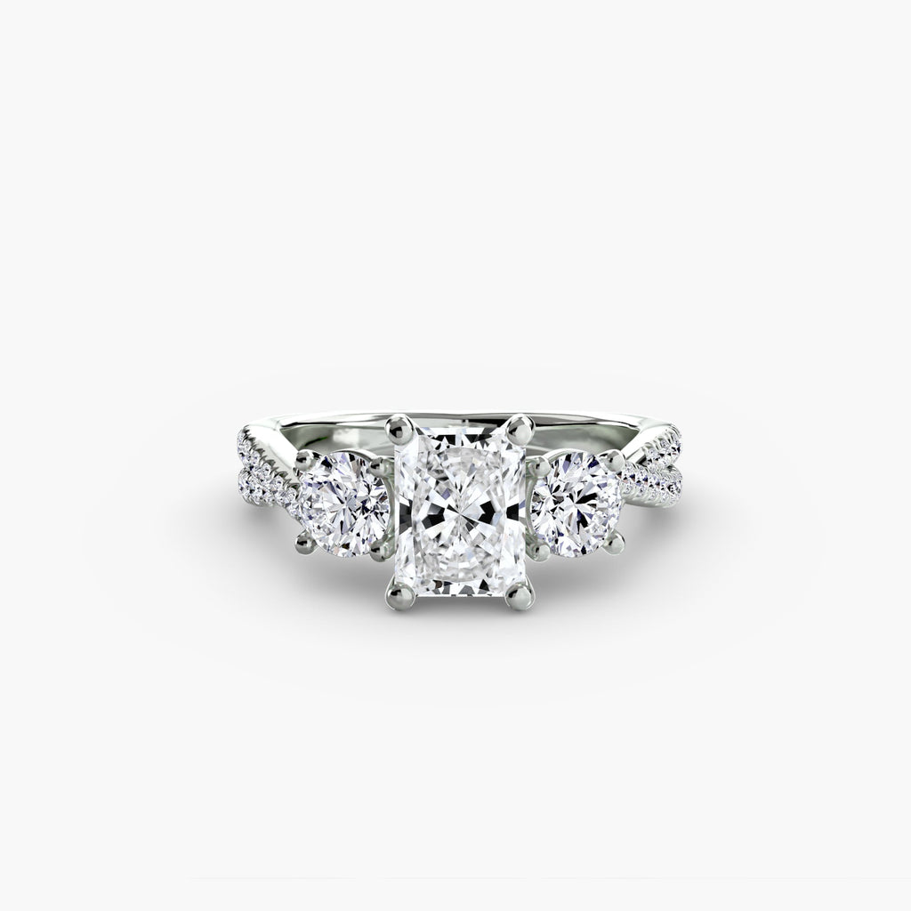 Three-Stone with Pavé Band 2 EclectiCarat