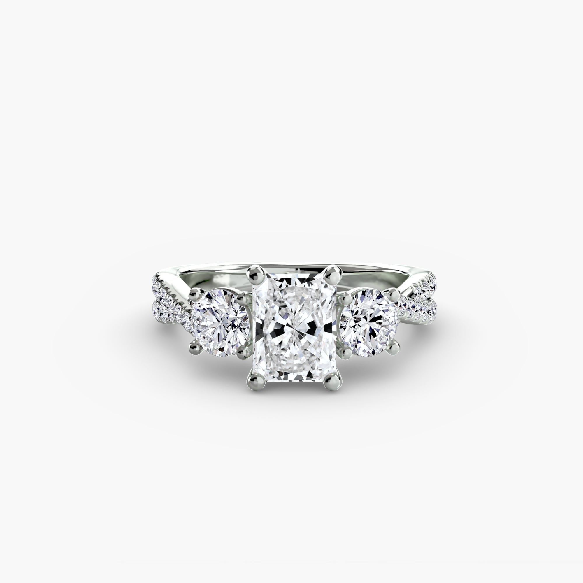 Three-Stone with Pavé Band 2 EclectiCarat