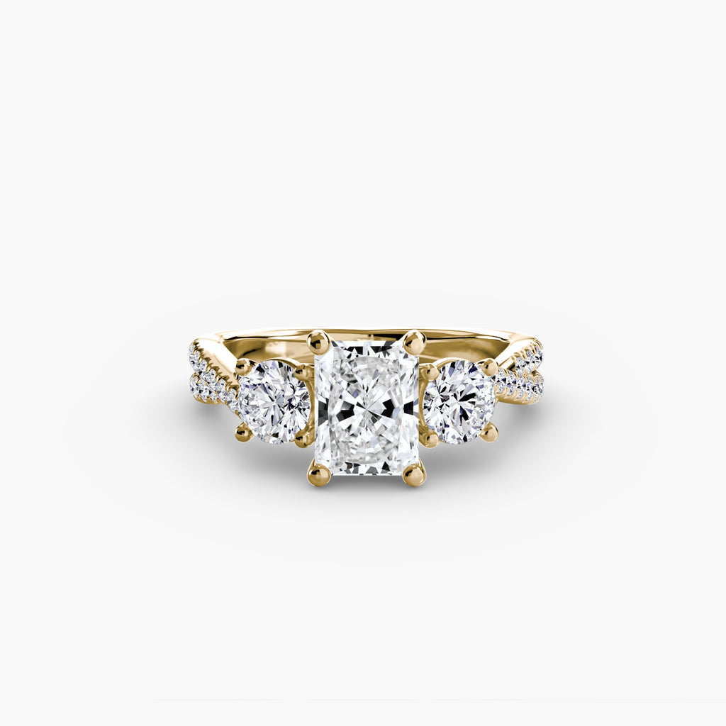 Three-Stone with Pavé Band 2 EclectiCarat