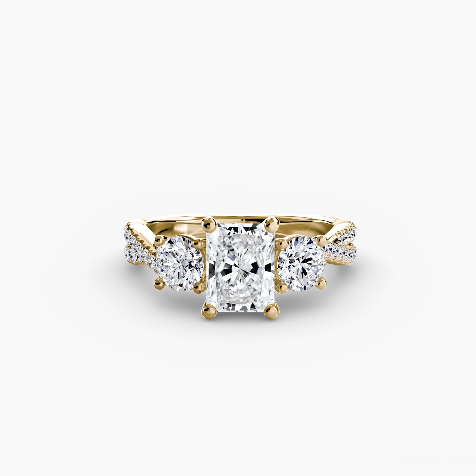 Three-Stone with Pavé Band 2 EclectiCarat