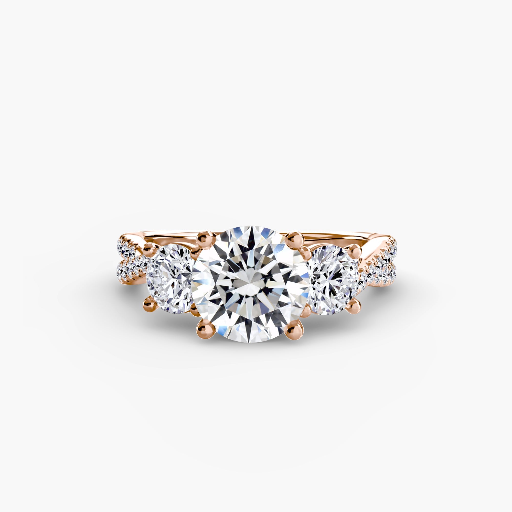 Three-Stone with Pavé Band 2 EclectiCarat