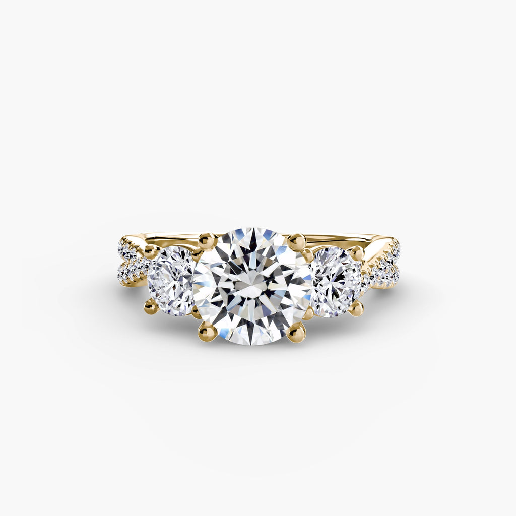 Three-Stone with Pavé Band 2 EclectiCarat