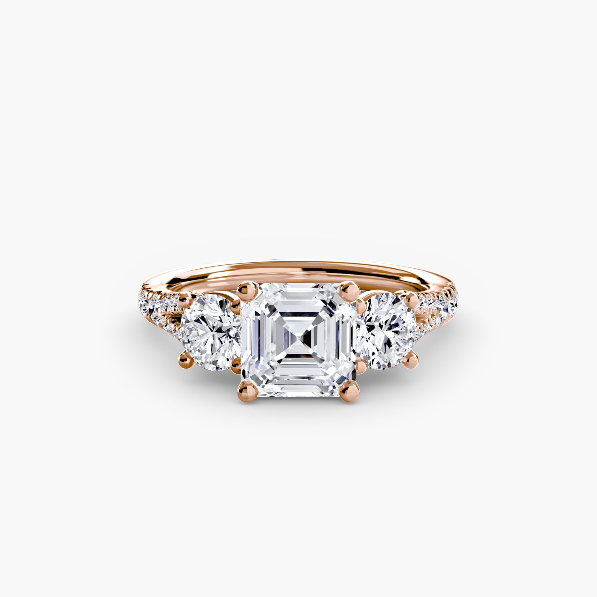Three-Stone with Pavé Band 3 EclectiCarat