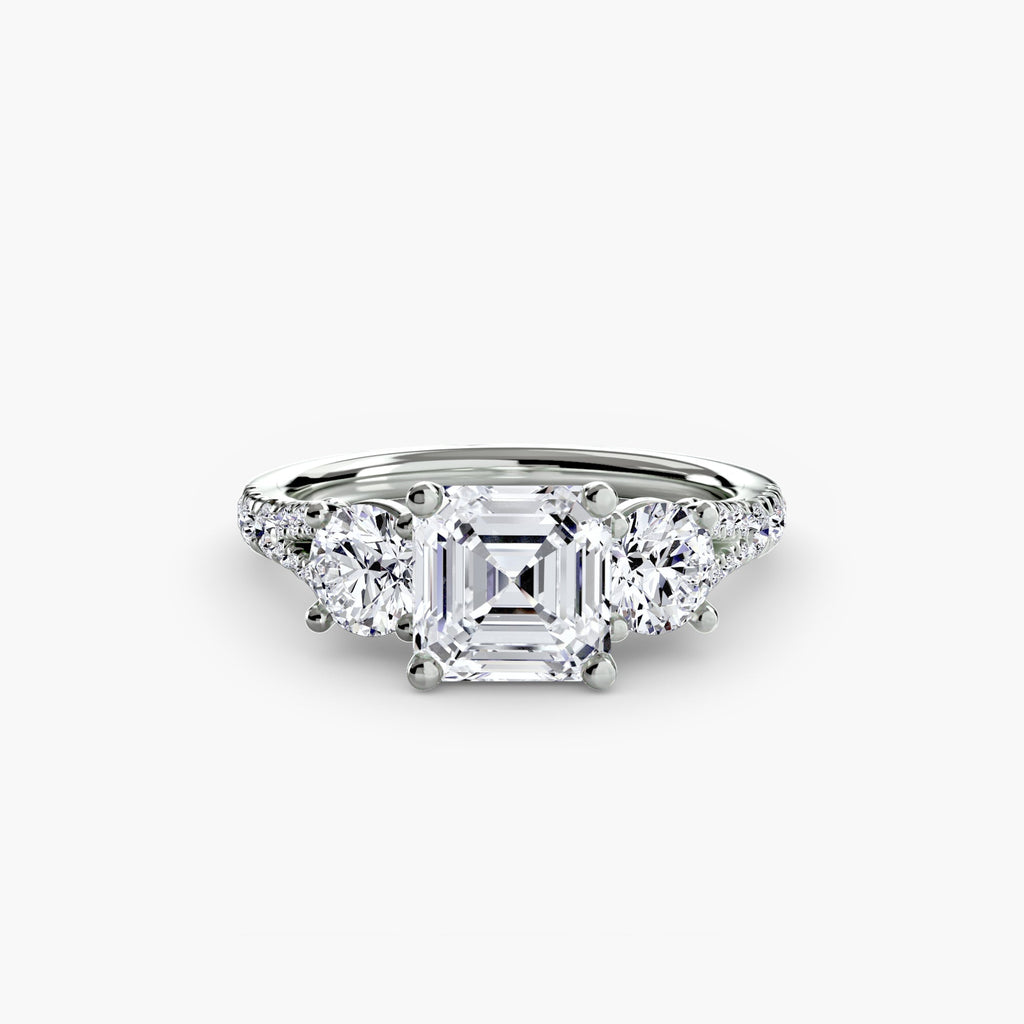 Three-Stone with Pavé Band 3 EclectiCarat