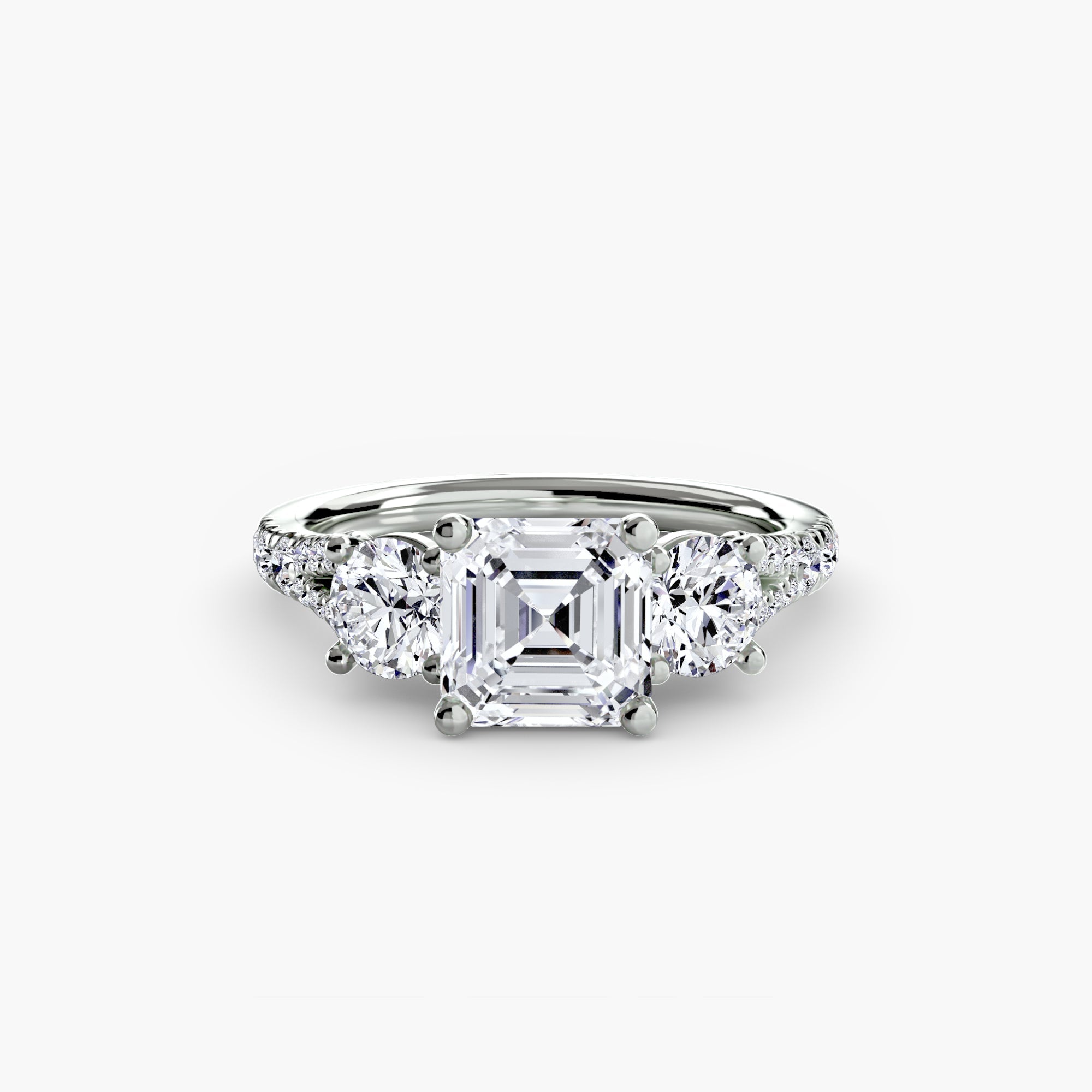 Three-Stone with Pavé Band 3 EclectiCarat