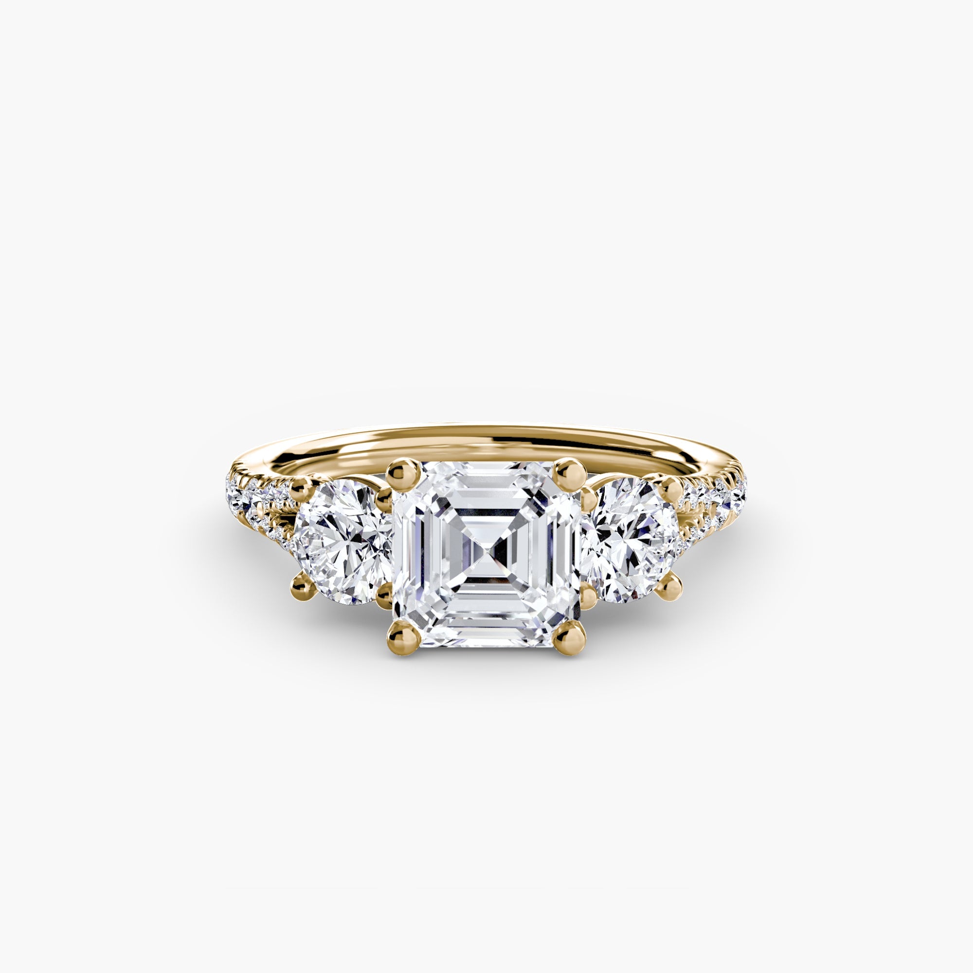 Three-Stone with Pavé Band 3 EclectiCarat