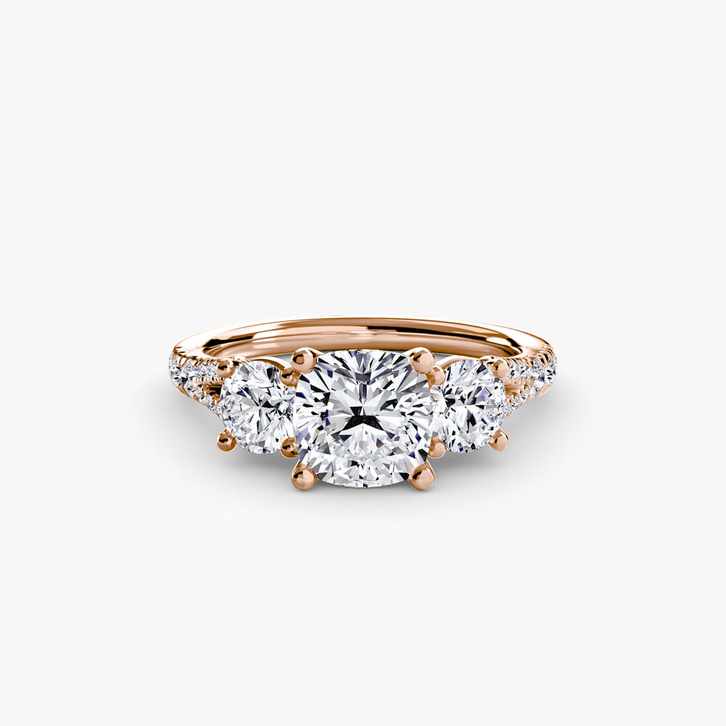 Three-Stone with Pavé Band 3 EclectiCarat