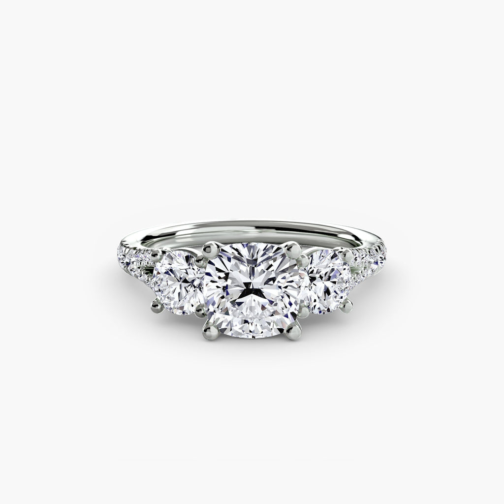 Three-Stone with Pavé Band 3 EclectiCarat