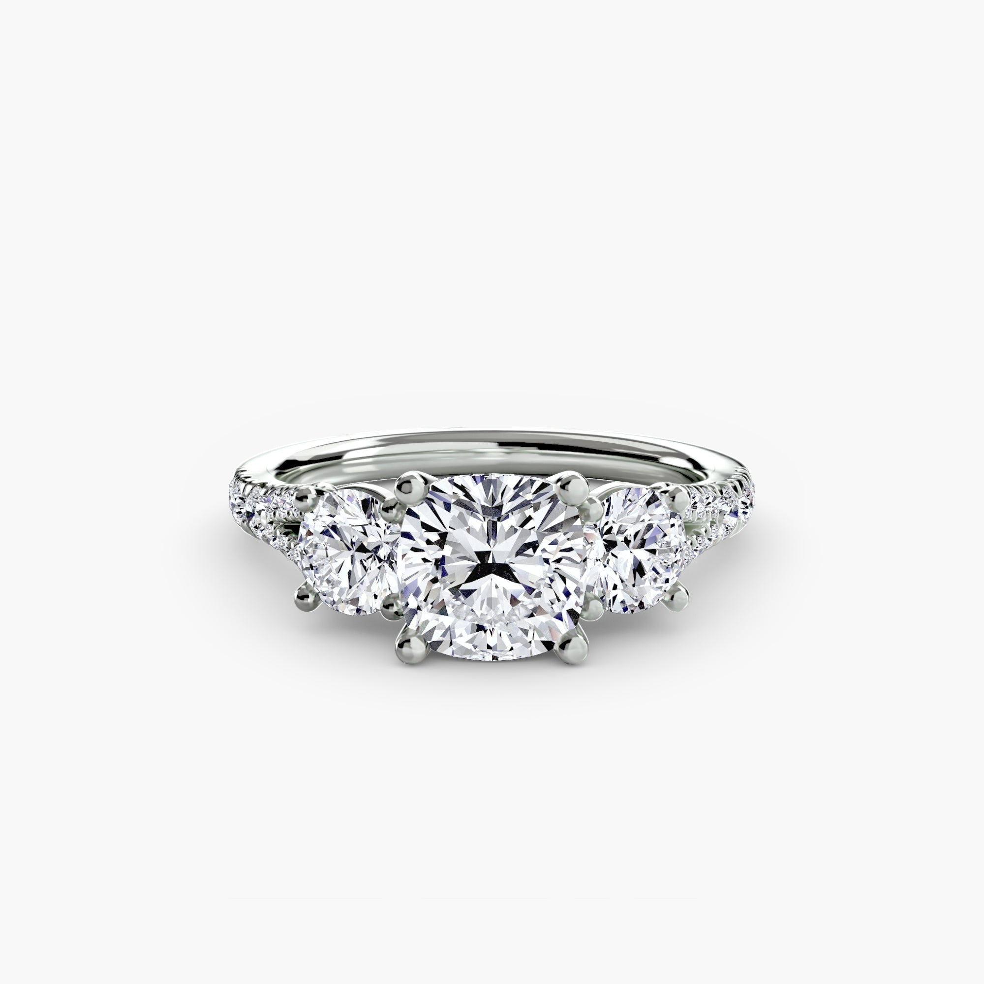 Three-Stone with Pavé Band 3 EclectiCarat