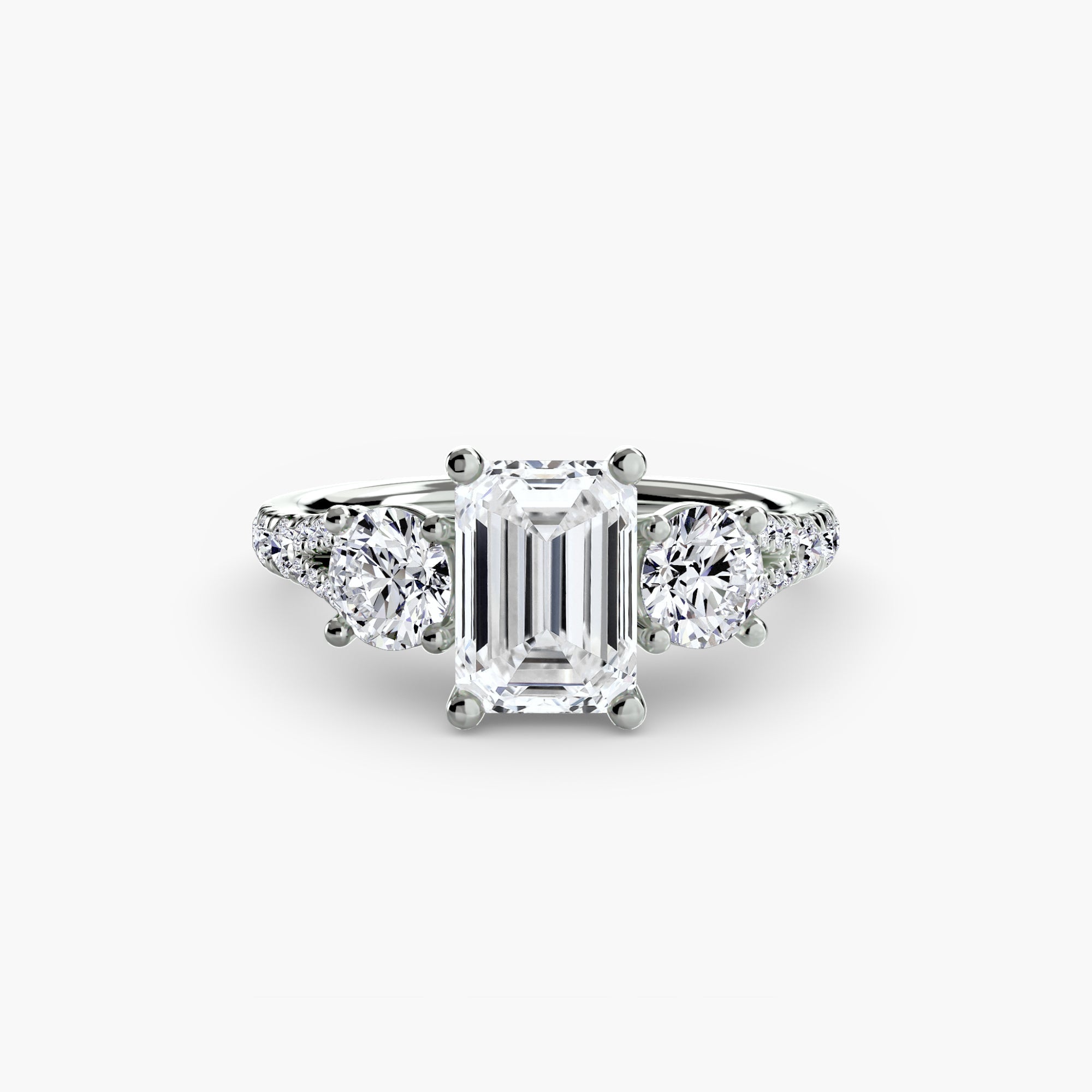 Three-Stone with Pavé Band 3 EclectiCarat