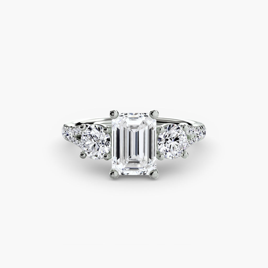 Three-Stone with Pavé Band 3 EclectiCarat