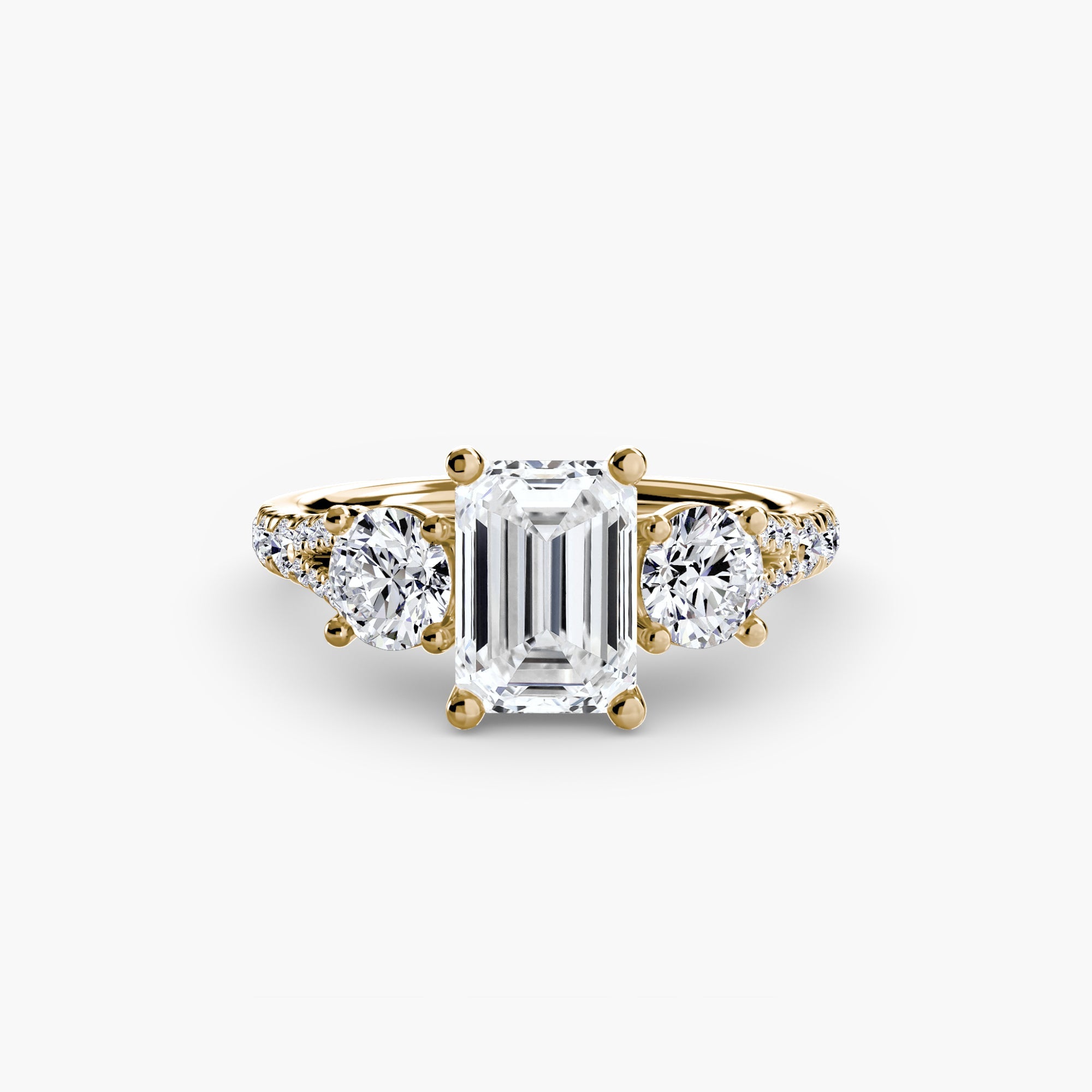 Three-Stone with Pavé Band 3 EclectiCarat