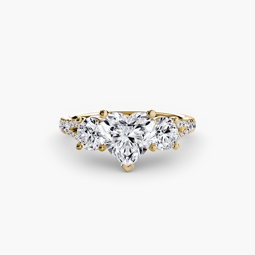 Three-Stone with Pavé Band 3 EclectiCarat