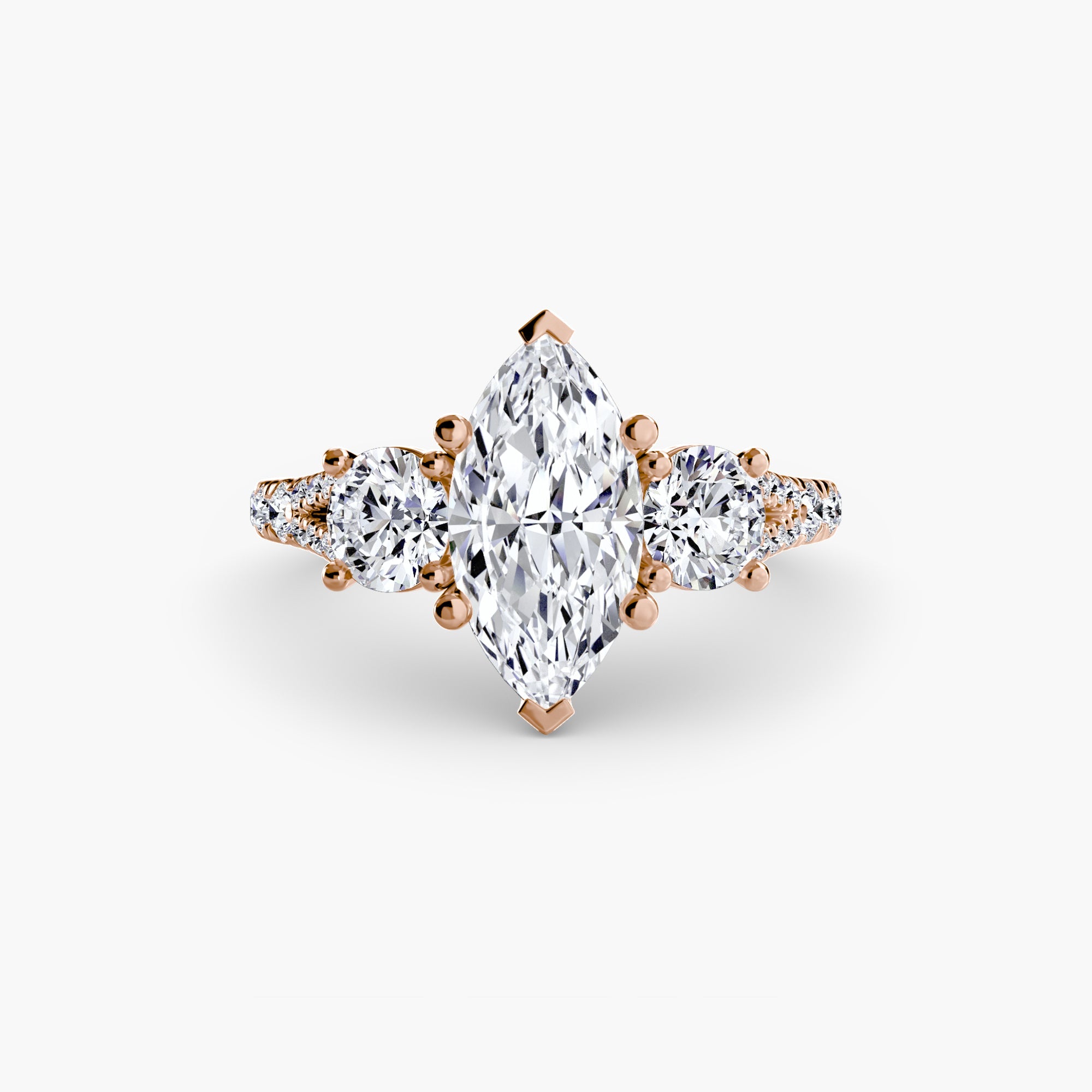 Three-Stone with Pavé Band 3 EclectiCarat