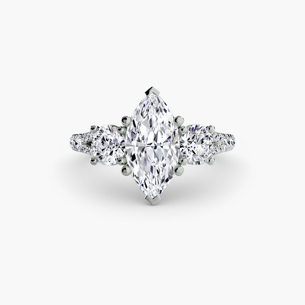Three-Stone with Pavé Band 3 EclectiCarat