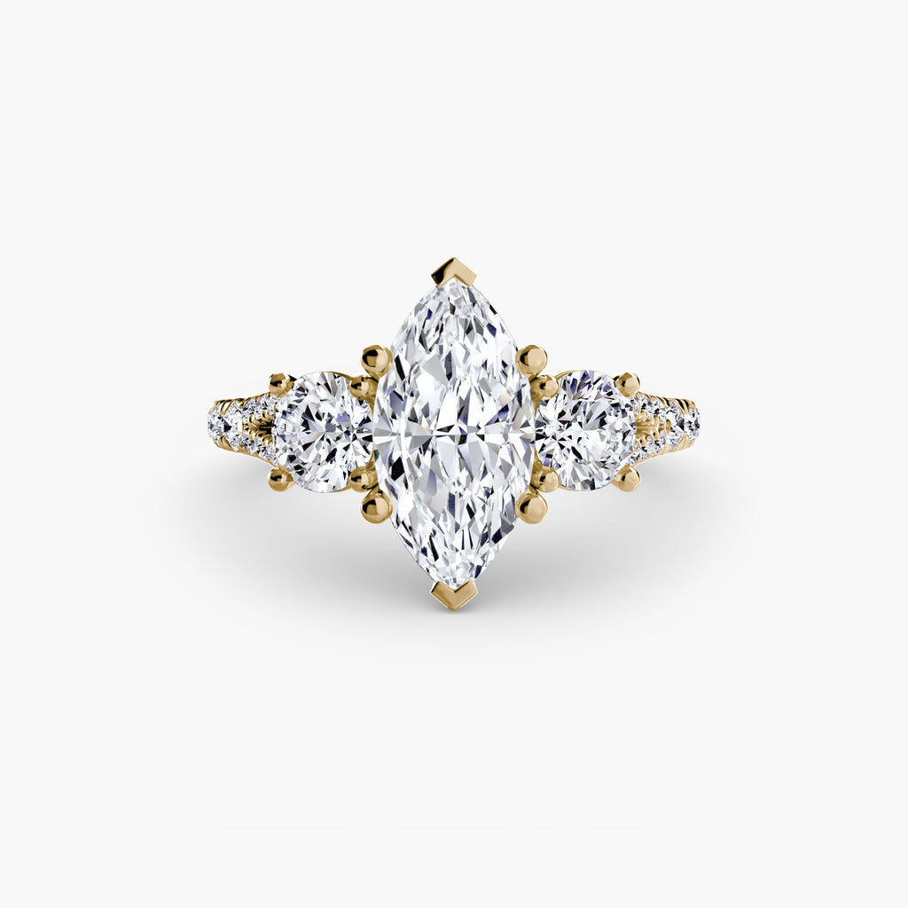Three-Stone with Pavé Band 3 EclectiCarat