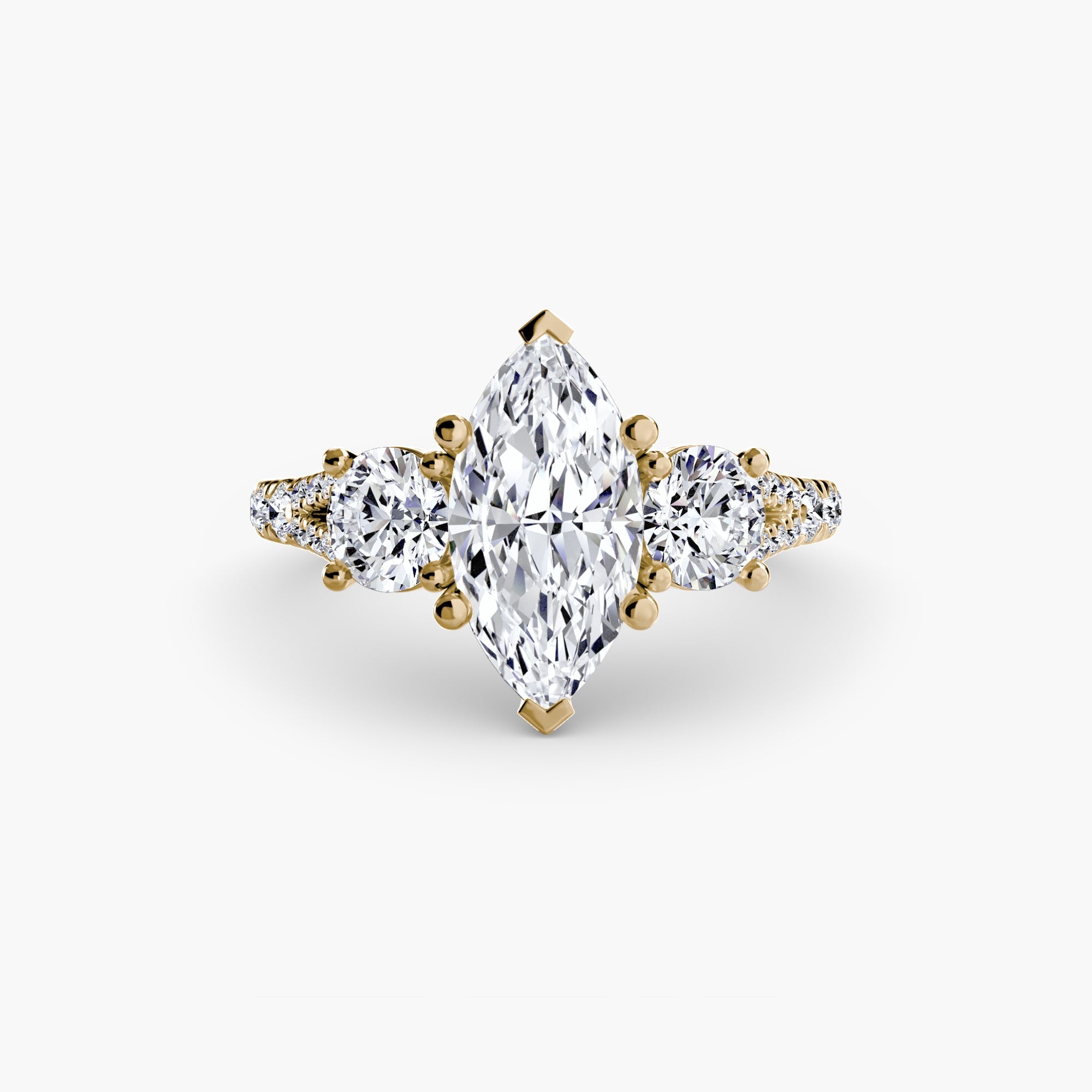 Three-Stone with Pavé Band 3 EclectiCarat