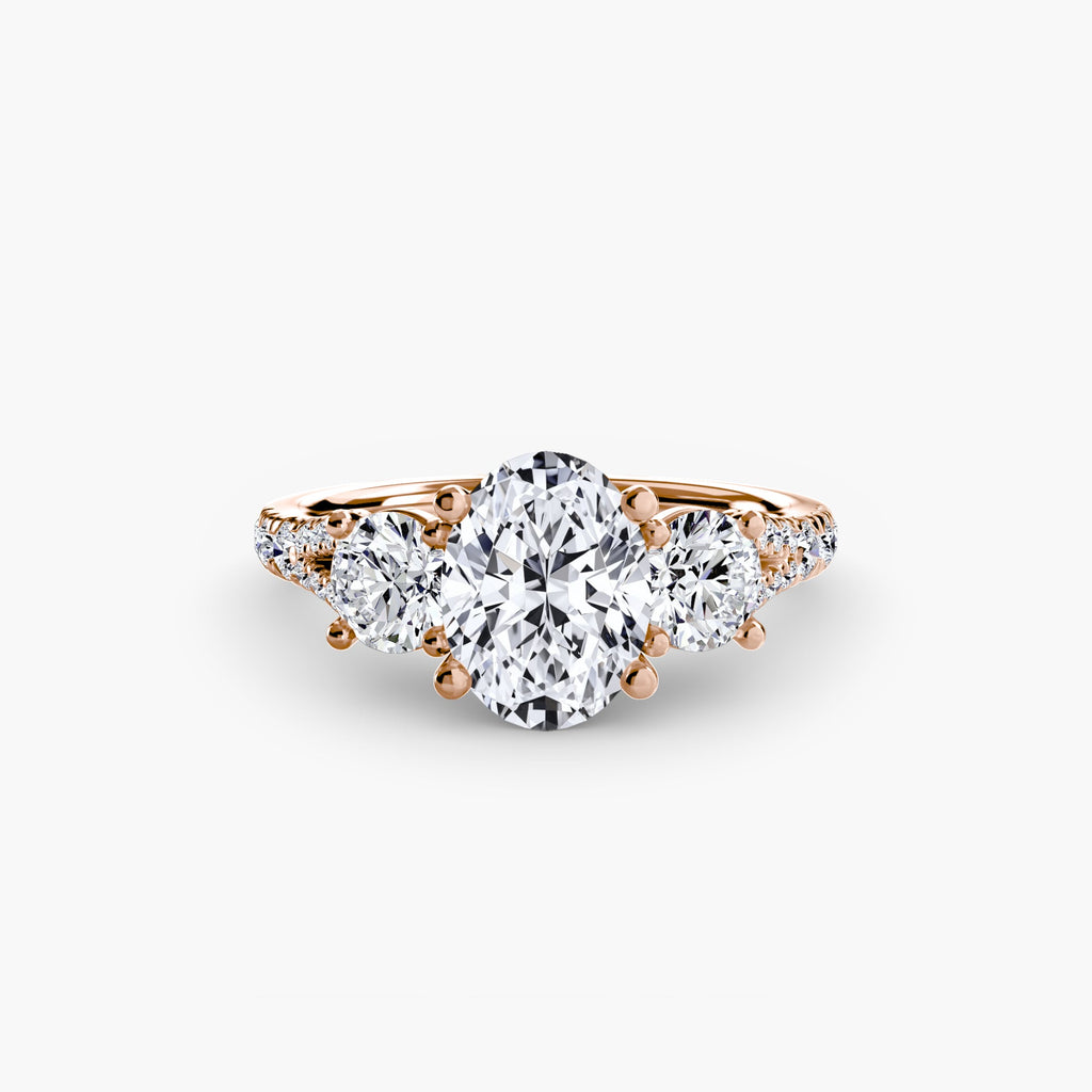 Three-Stone with Pavé Band 3 EclectiCarat