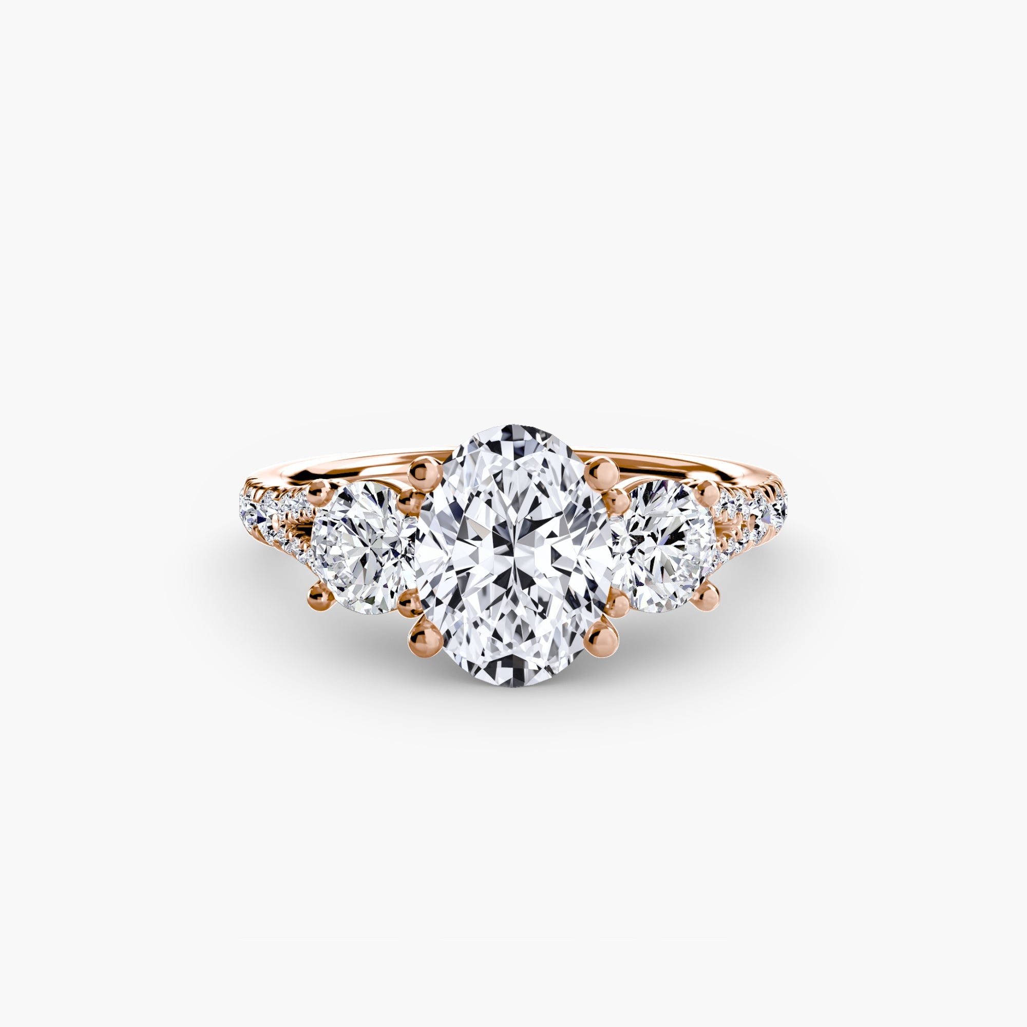 Three-Stone with Pavé Band 3 EclectiCarat