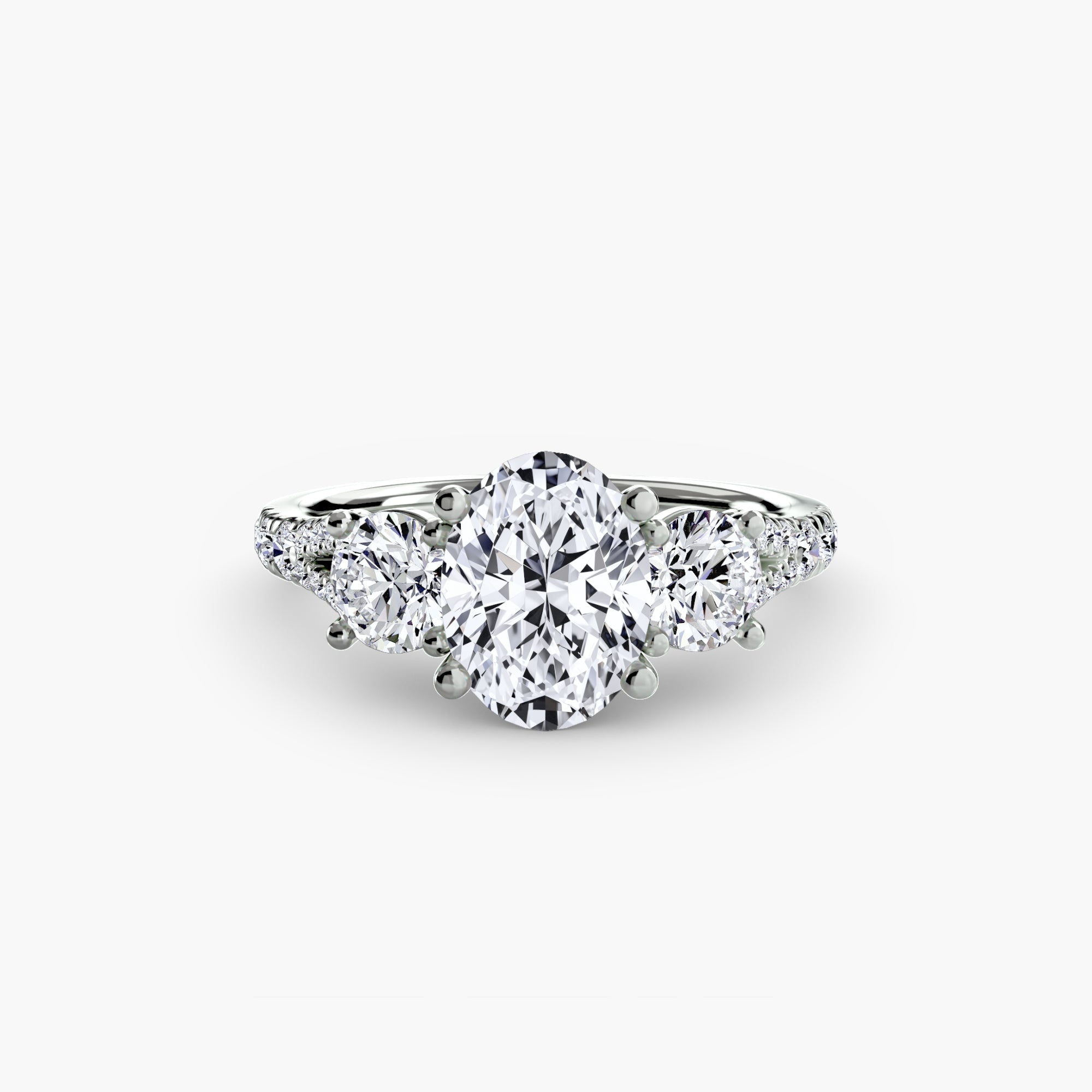 Three-Stone with Pavé Band 3 EclectiCarat