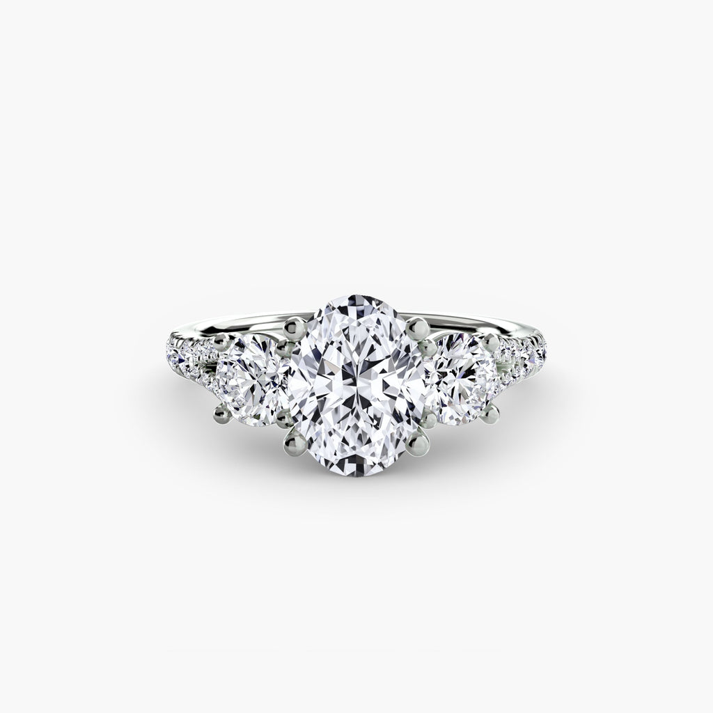 Three-Stone with Pavé Band 3 EclectiCarat
