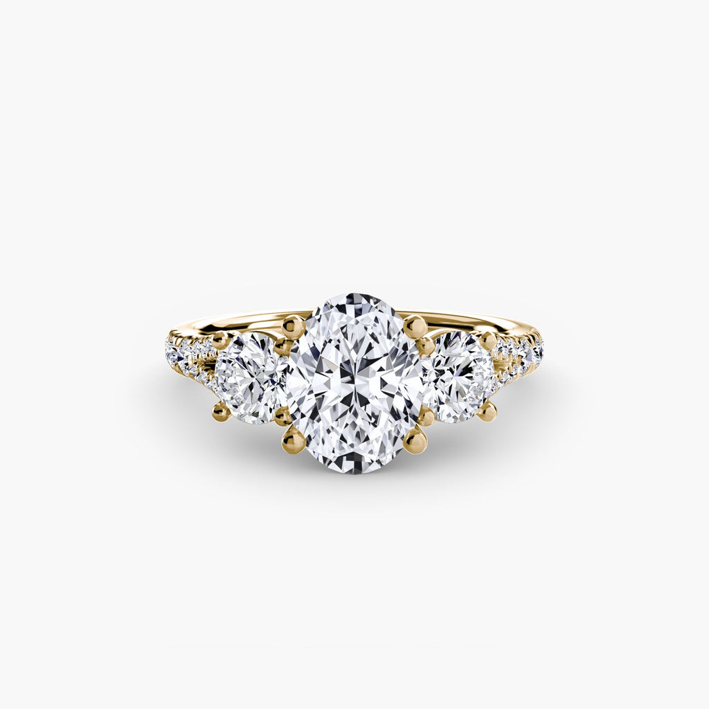 Three-Stone with Pavé Band 3 EclectiCarat