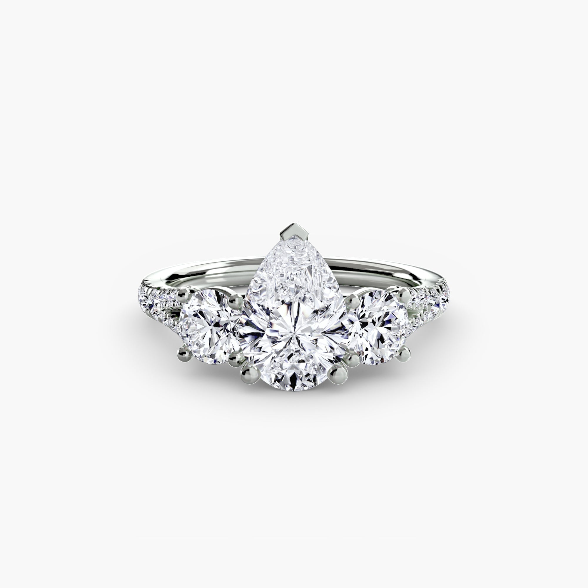 Three-Stone with Pavé Band 3 EclectiCarat