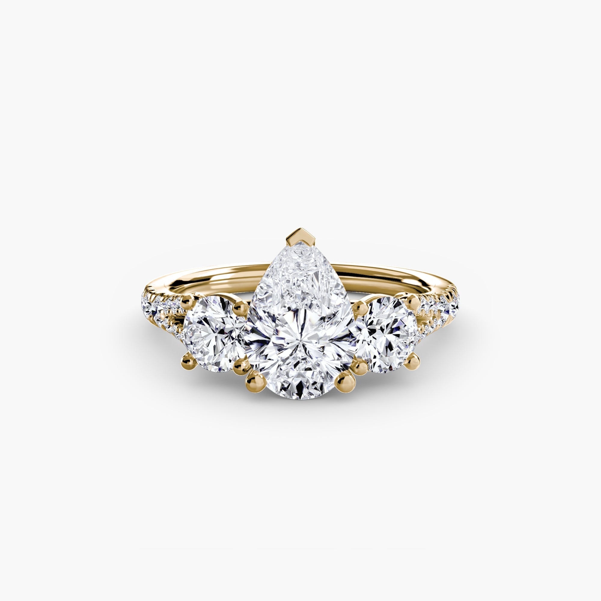 Three-Stone with Pavé Band 3 EclectiCarat