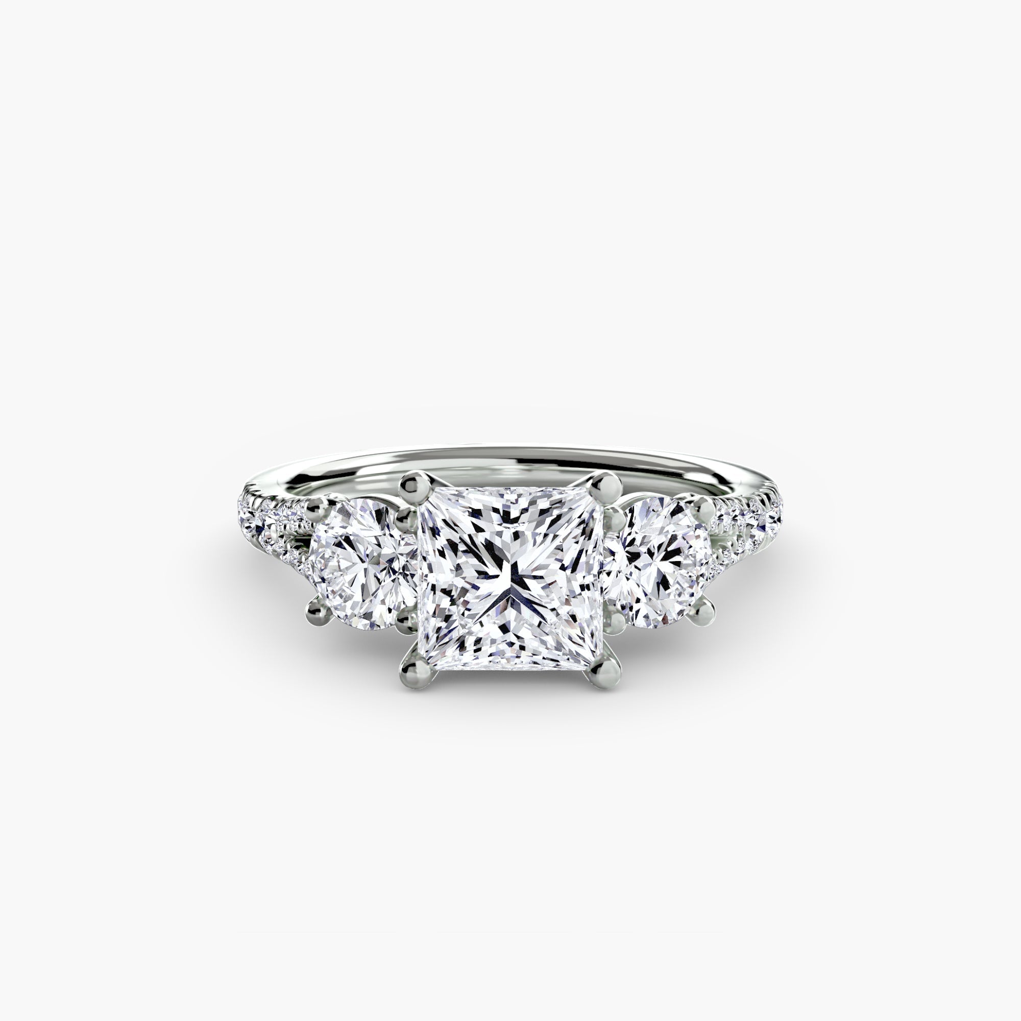 Three-Stone with Pavé Band 3 EclectiCarat