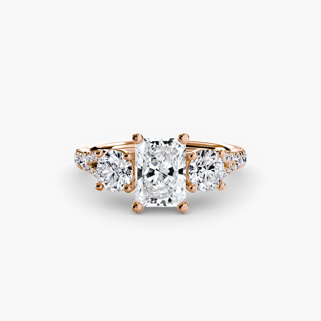 Three-Stone with Pavé Band 3 EclectiCarat