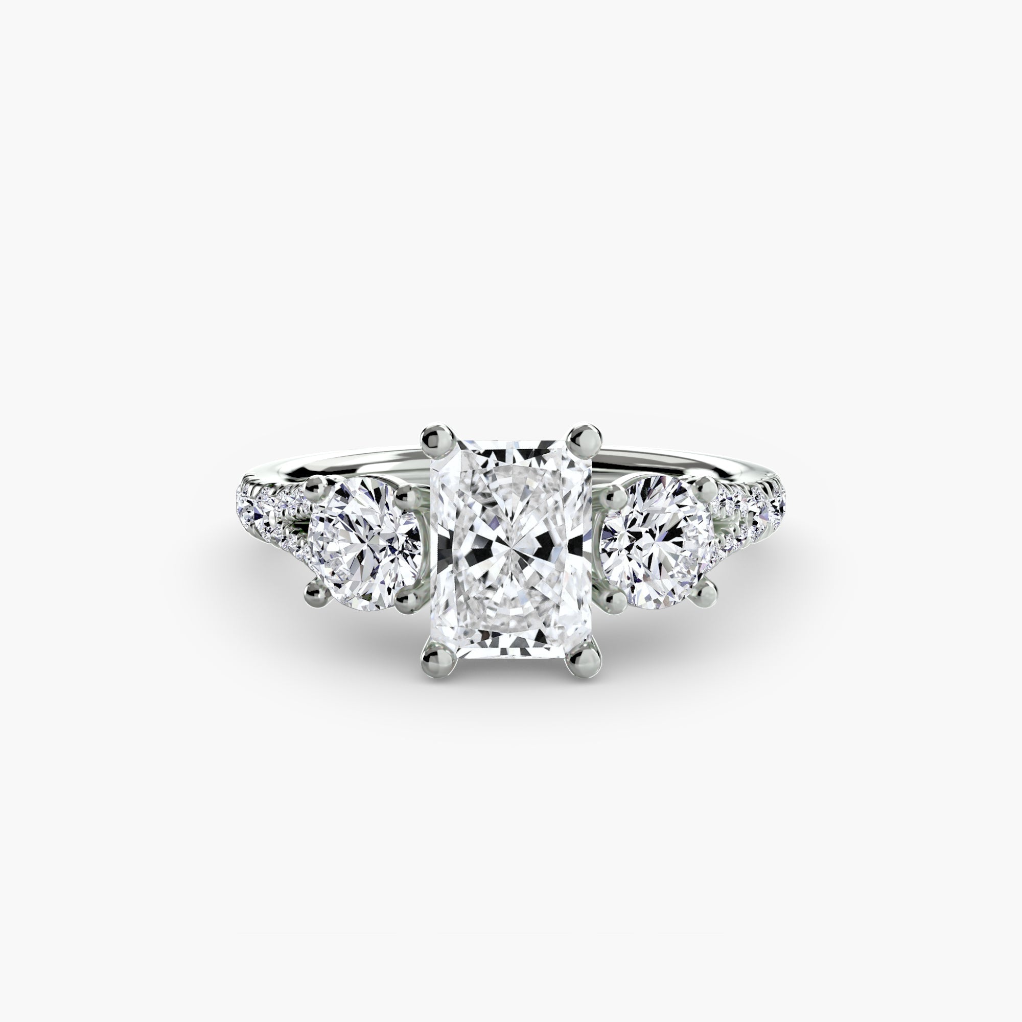 Three-Stone with Pavé Band 3 EclectiCarat