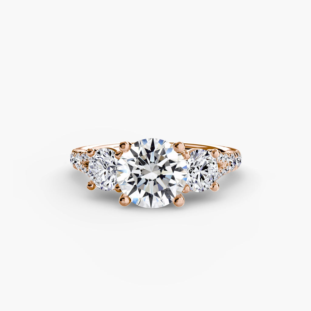 Three-Stone with Pavé Band 3 EclectiCarat