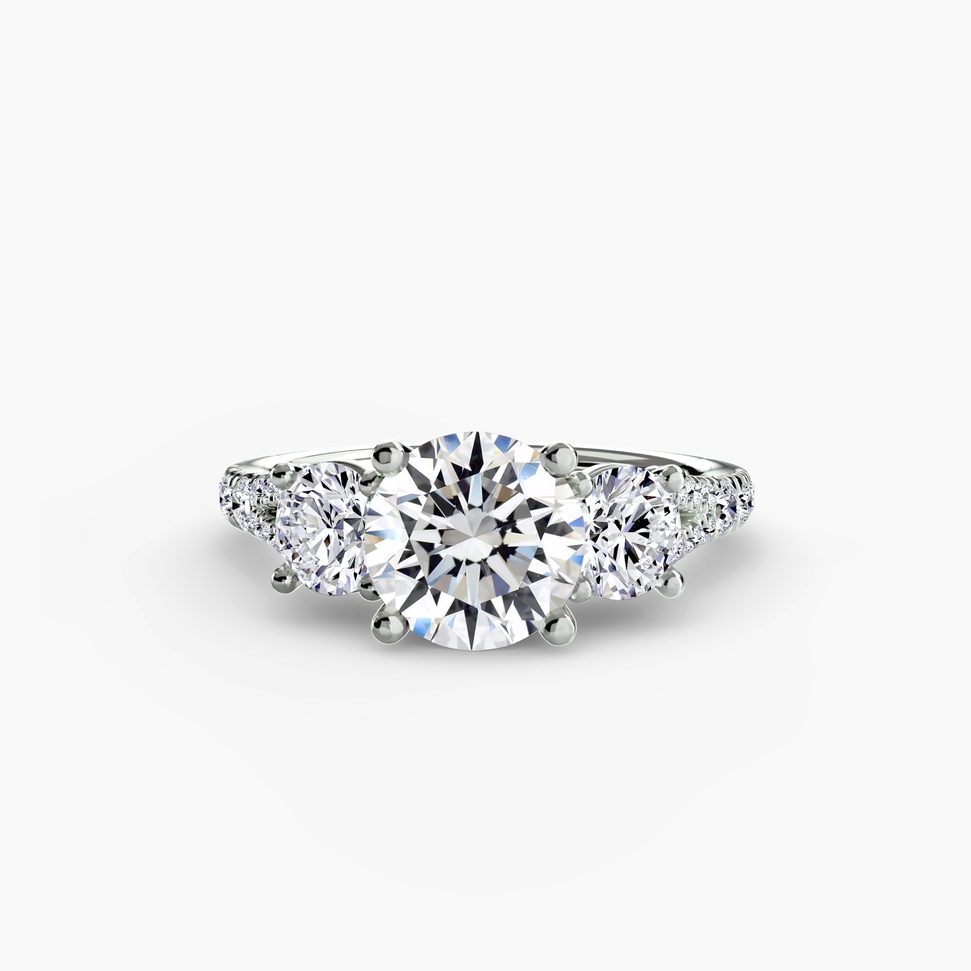 Three-Stone with Pavé Band 3 EclectiCarat