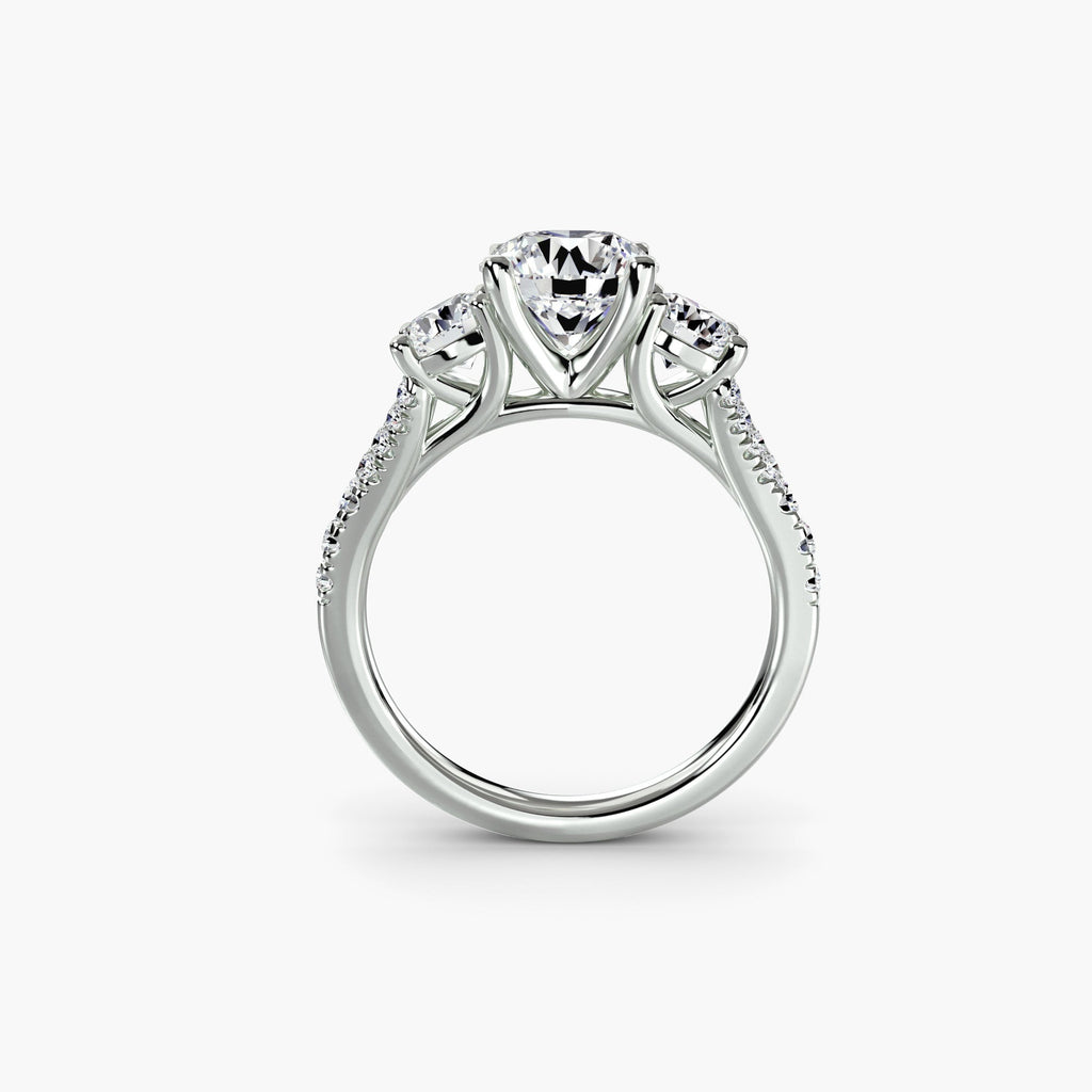Three-Stone with Pavé Band 3 EclectiCarat