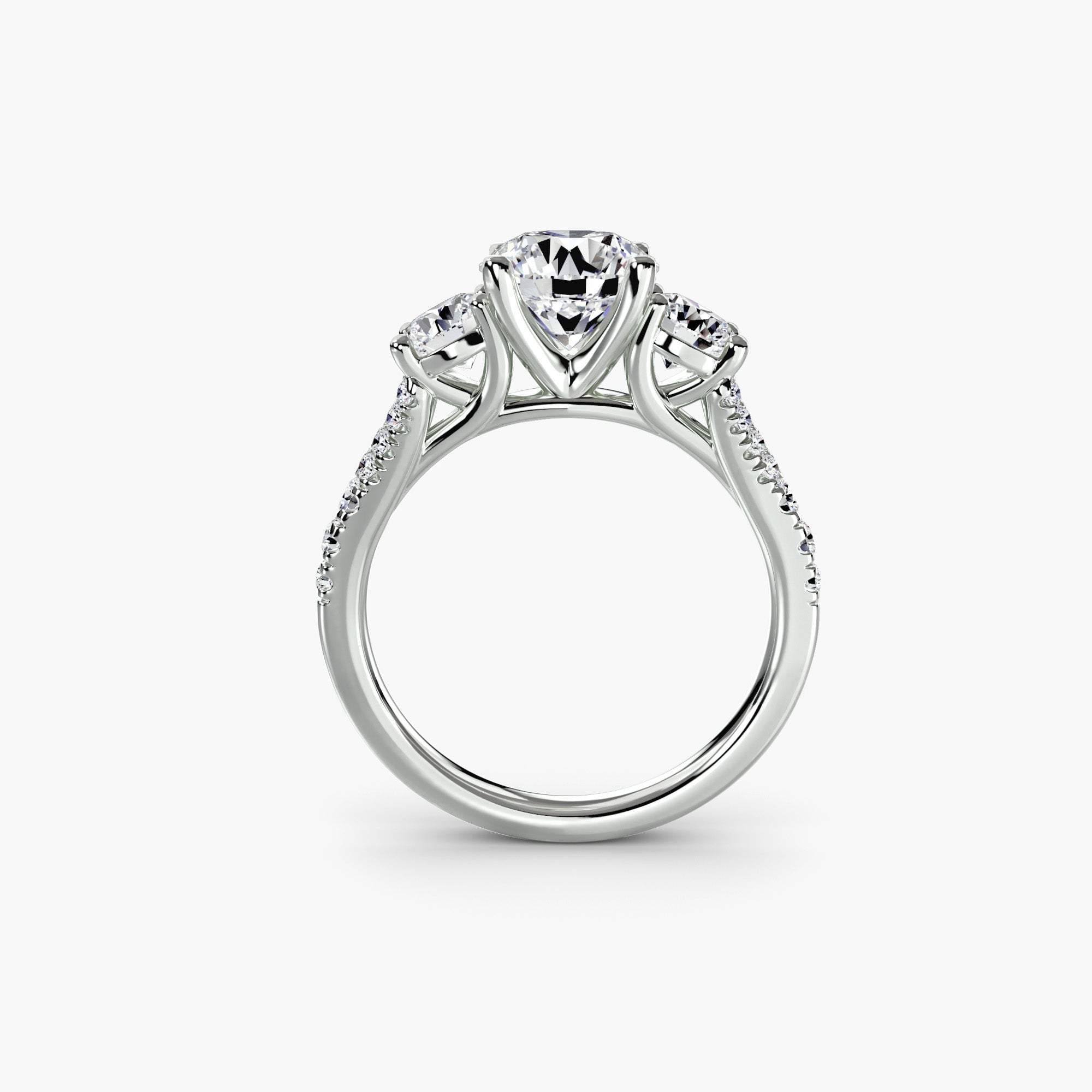 Three-Stone with Pavé Band 3 EclectiCarat