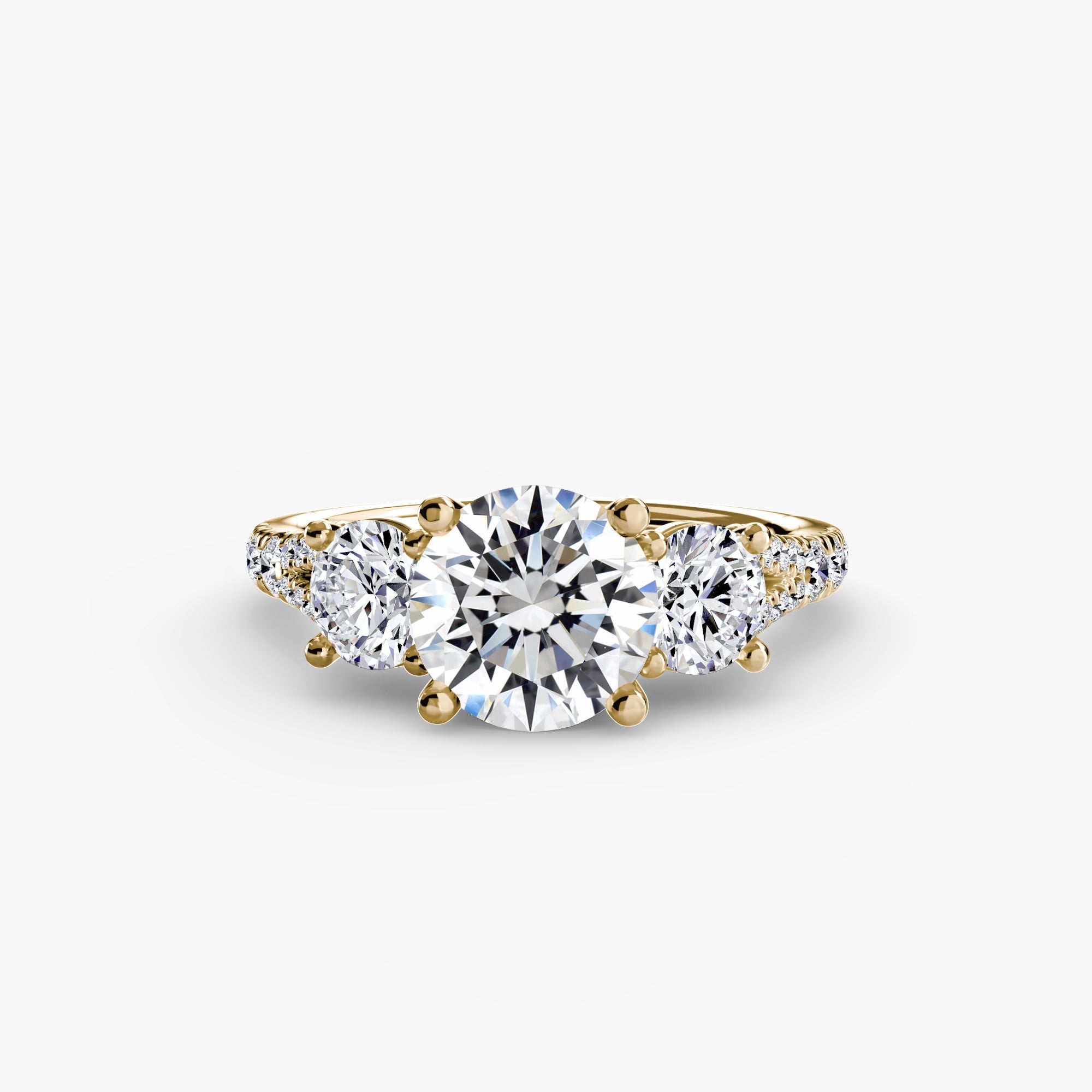 Three-Stone with Pavé Band 3 EclectiCarat