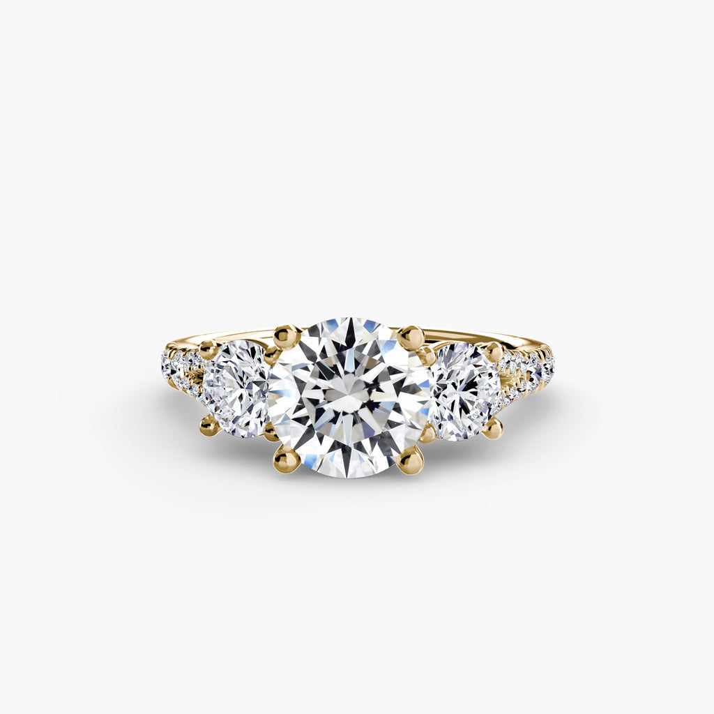 Three-Stone with Pavé Band 3 EclectiCarat